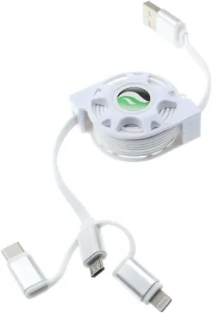 USB Cable Compatible with HTC Desire Eye Phone, Retractable Charger Power Cord 3-in-1 Wire Sync