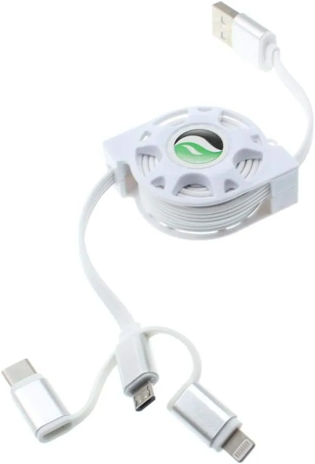 USB Cable Compatible with HTC Desire Eye Phone, Retractable Charger Power Cord 3-in-1 Wire Sync