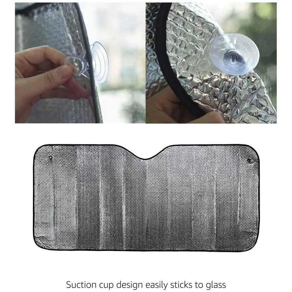 UV Reflecting Foldable Front Windshield Sun Shade - 59'' x 31'', 2-MM Thickness
