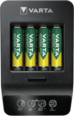 Varta Smart Charger for AA/AAA Rechargeable Batteries Included USB Port/4 AA Batteries 2100mAh