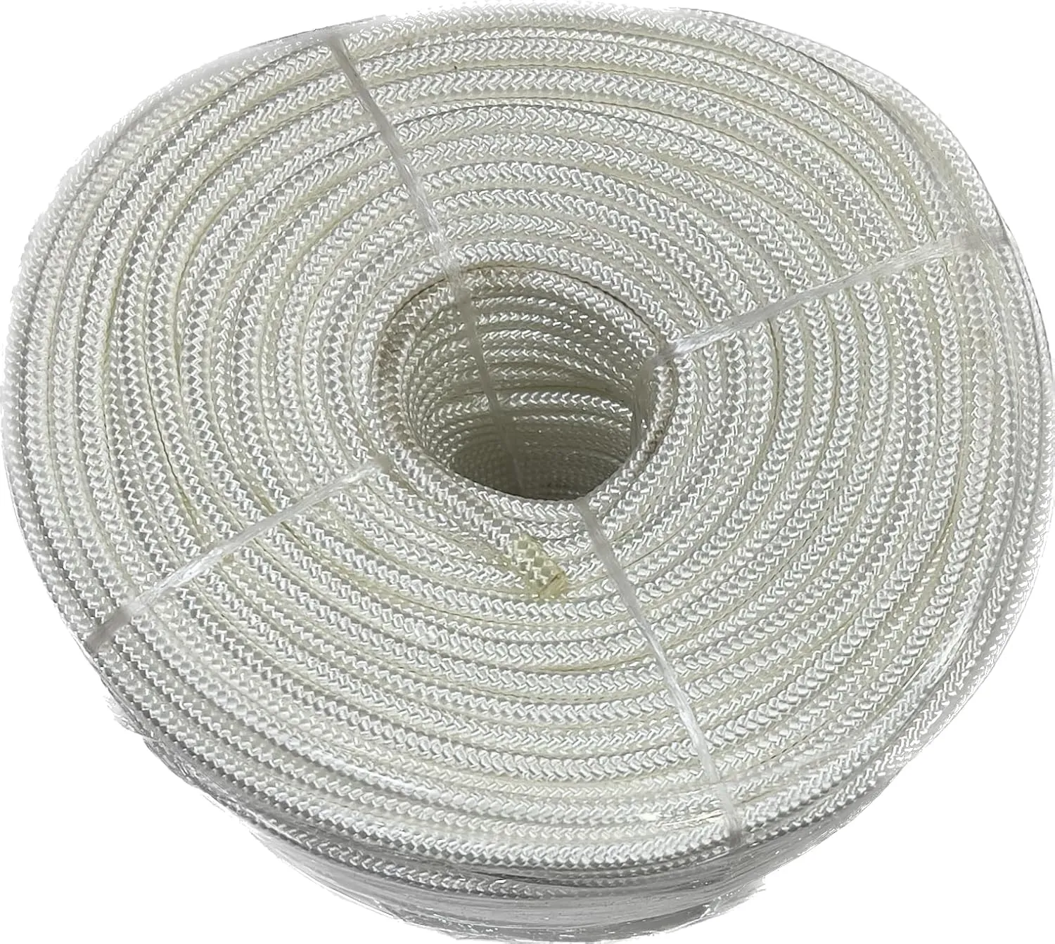 Vico Marine 1/4 Inch White Braided Polyester Rope – 500 Foot Roll – 1200 Pound Break Strength, UV and Rot Resistant, Low-Stretch Core