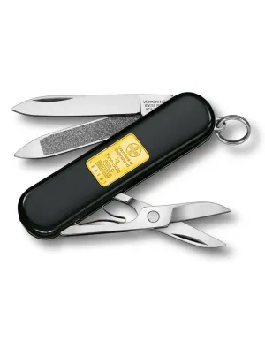 Victorinox Swiss Army Classic SD Black - One Gram Gold Ingot - 5 Tools