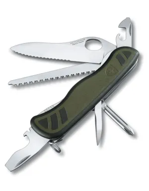 Victorinox Swiss Army Soldier Standard Issue Knife - Green / Black - 10 Tools