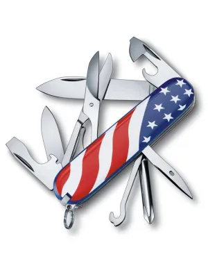 Victorinox Swiss Army Super Tinker Pocket Knife - U.S. Flag - 14 Tools - 91mm