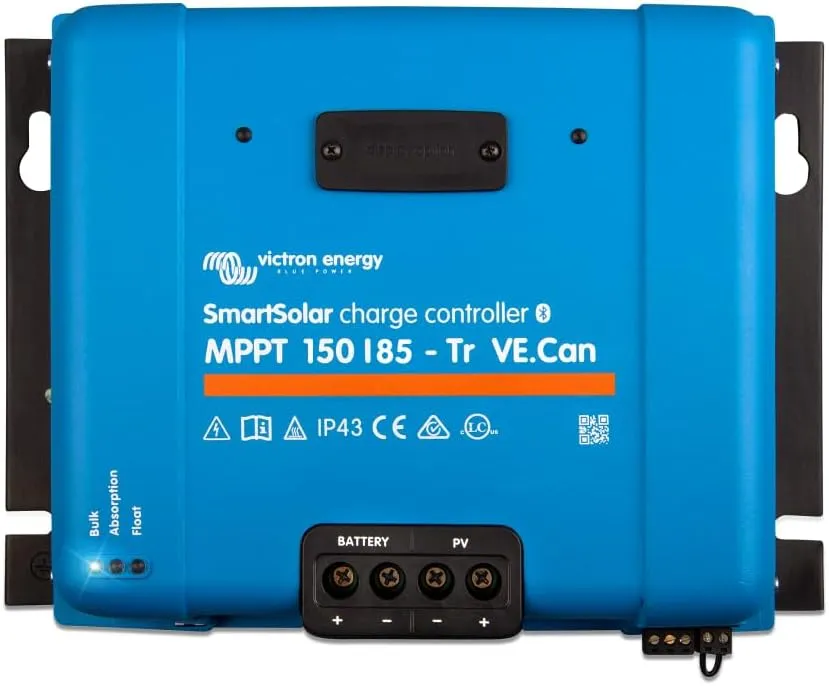 Victron Energy SmartSolar MPPT Tr VE. Can Solar Charge Controller (Bluetooth) - Charge Controllers for Solar Panels - 150V, 85 amp, 12/24/36/48-Volt
