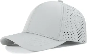 VOBOOM Men Quick Dry Baseball Cap Laser Cut Mesh Ball Curved Brim Snapback Hat