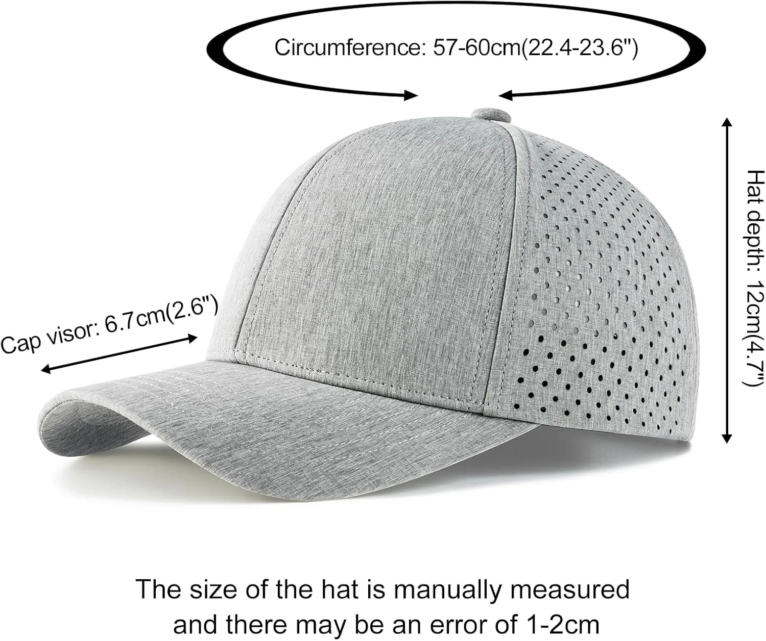 VOBOOM Men Snapback Trucker Hat, Baseball Cap for Breathable Side Laser Cut Holes