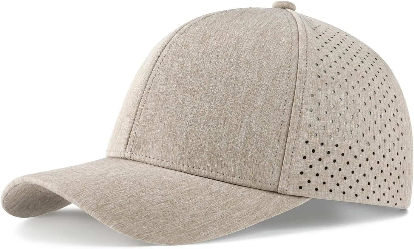 VOBOOM Men Snapback Trucker Hat, Baseball Cap for Breathable Side Laser Cut Holes