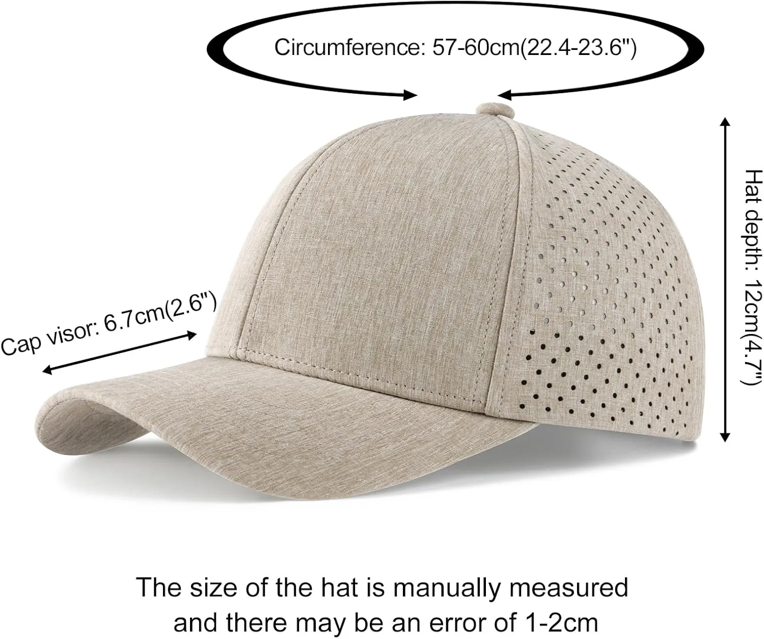 VOBOOM Men Snapback Trucker Hat, Baseball Cap for Breathable Side Laser Cut Holes