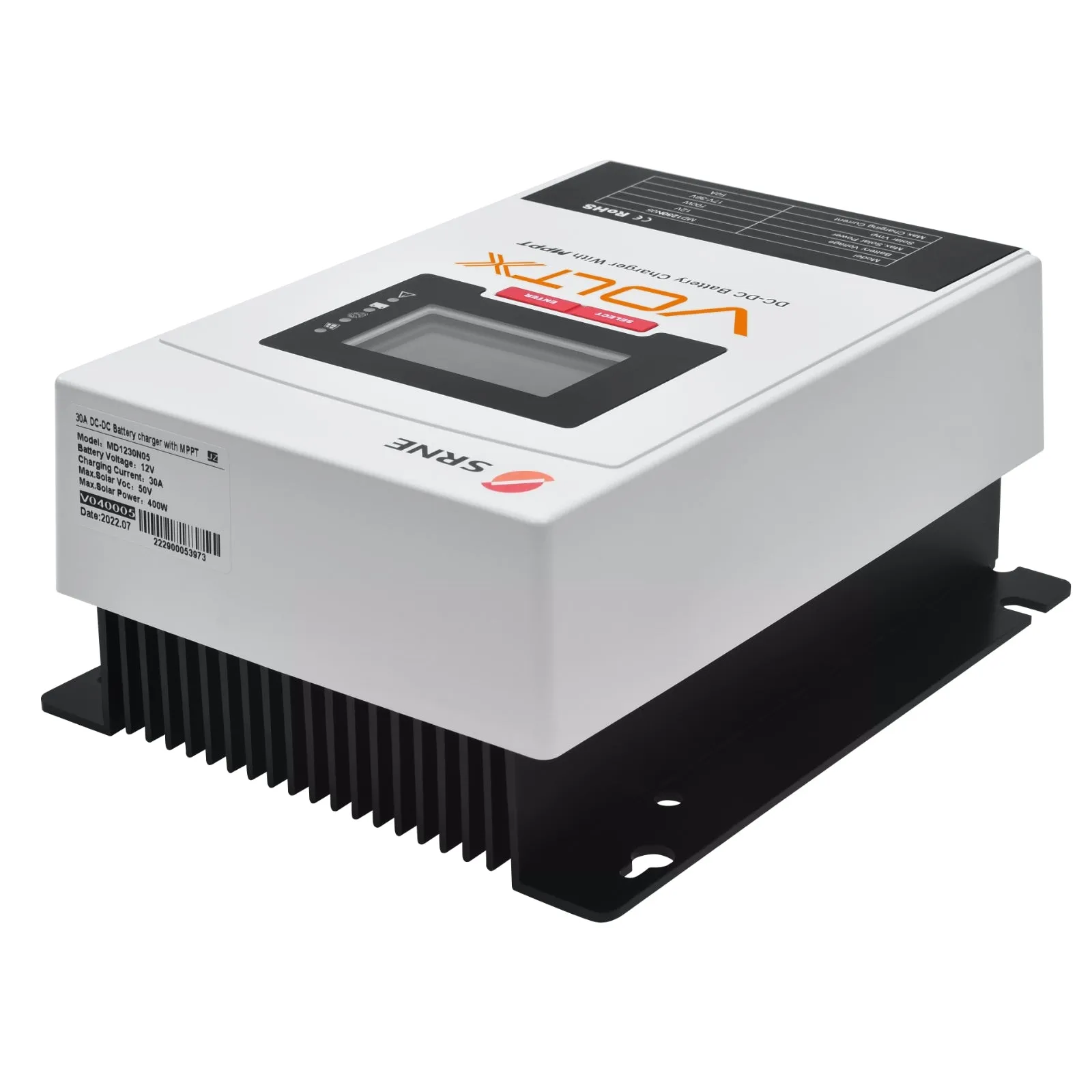 VoltX SRNE 12V 50A DC-DC MPPT LiFePO4 Battery Charger with Bluetooth