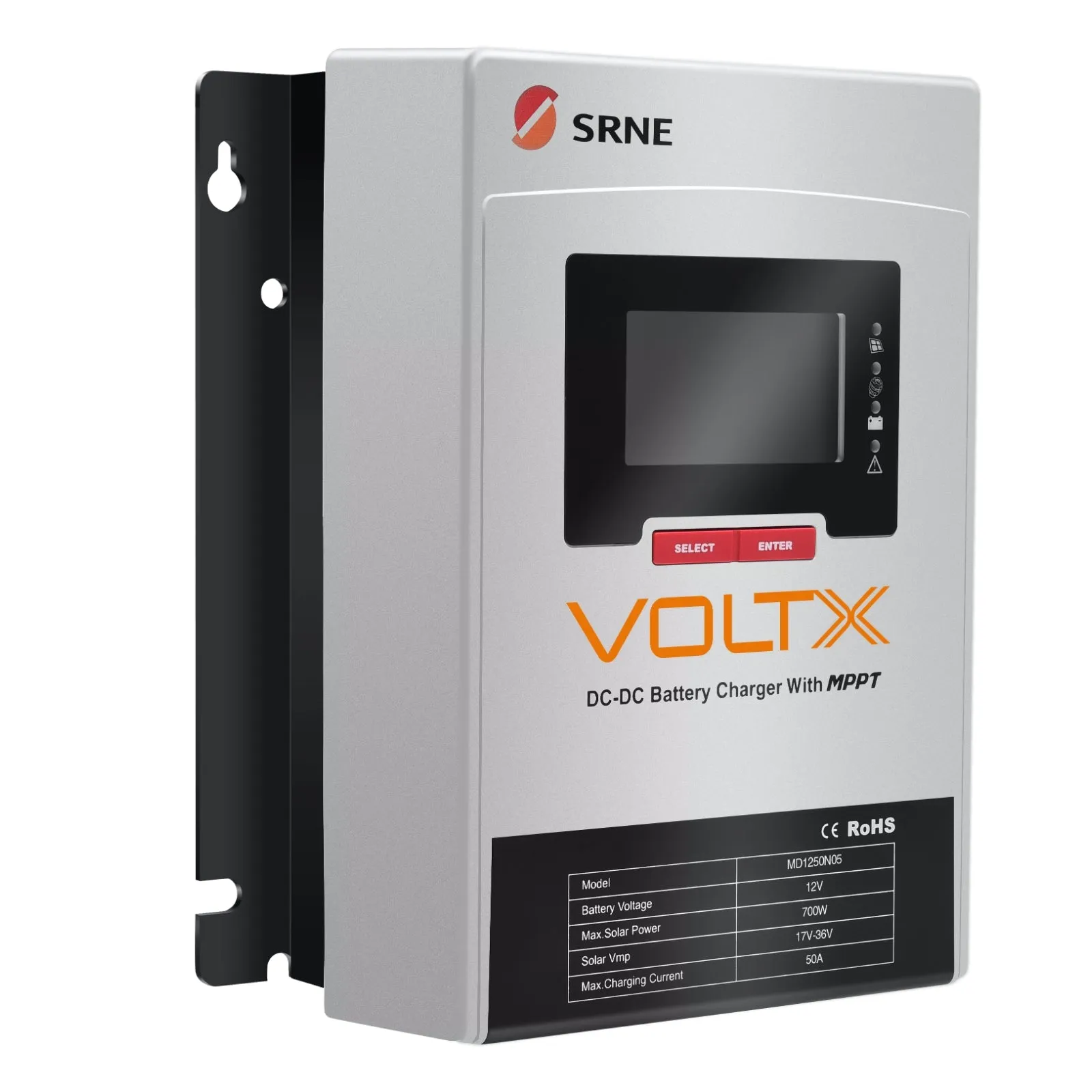 VoltX SRNE 12V 50A DC-DC MPPT LiFePO4 Battery Charger with Bluetooth