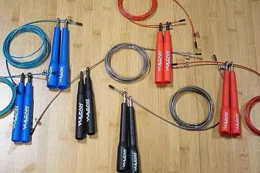 Vulcan Double Under Speed Rope Adjustable High-Performance Jump Rope | Advanced Bushing System Facilitates Low-Friction Rotation | Versatile Handle Lengths for Enhanced Control - Black | Red | Blue