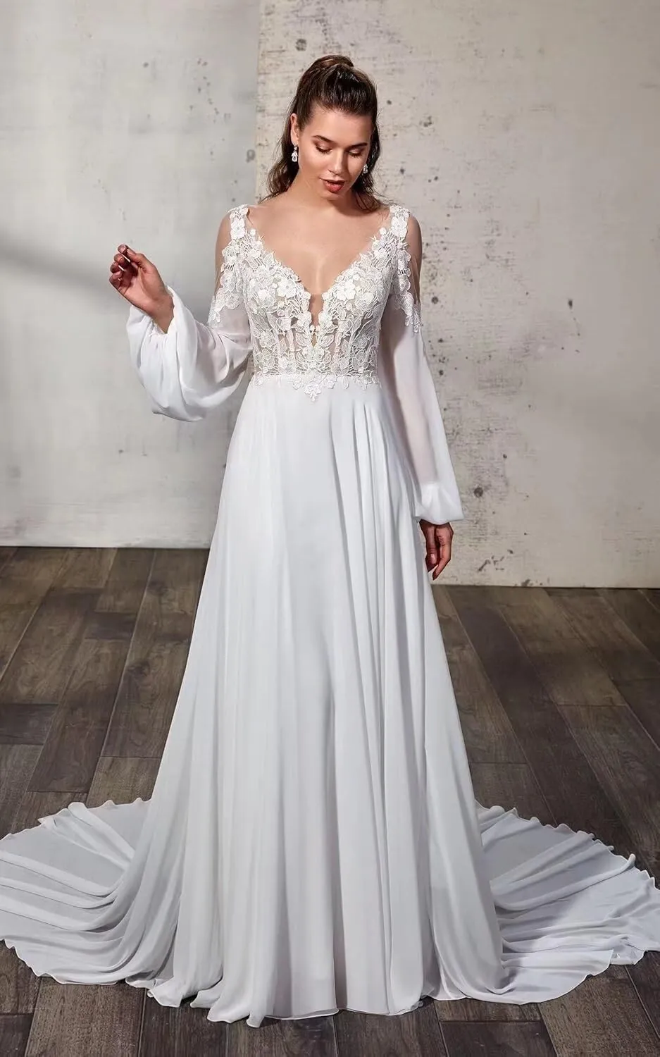 Wedding Dresses for Bride 2025 Boho Beach Long Sleeve Mermaid Lace Satin Bridal Gowns