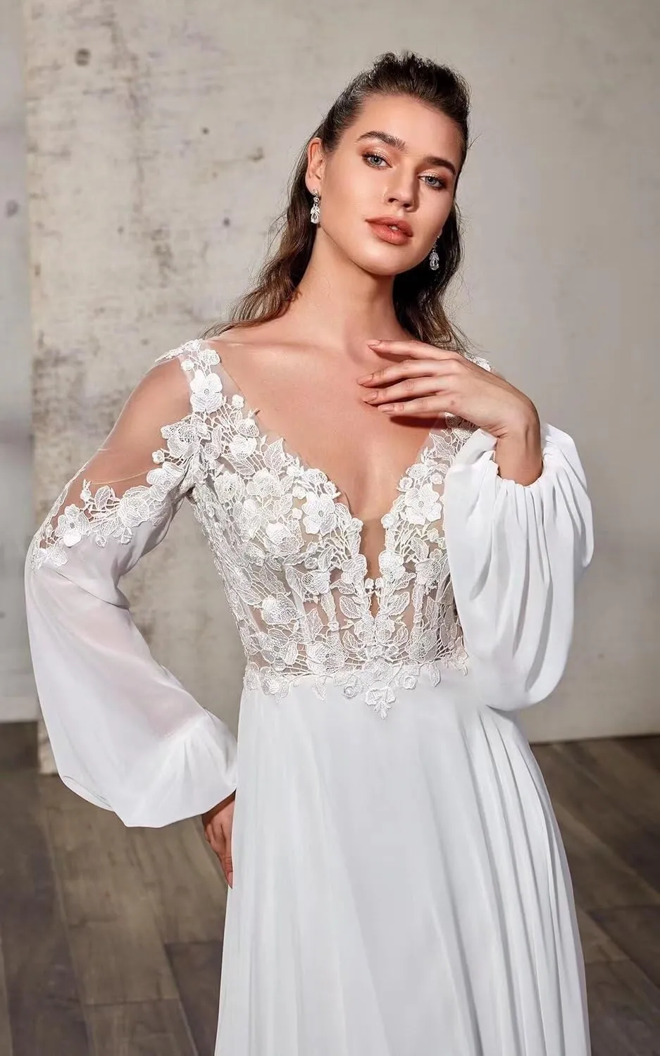 Wedding Dresses for Bride 2025 Boho Beach Long Sleeve Mermaid Lace Satin Bridal Gowns