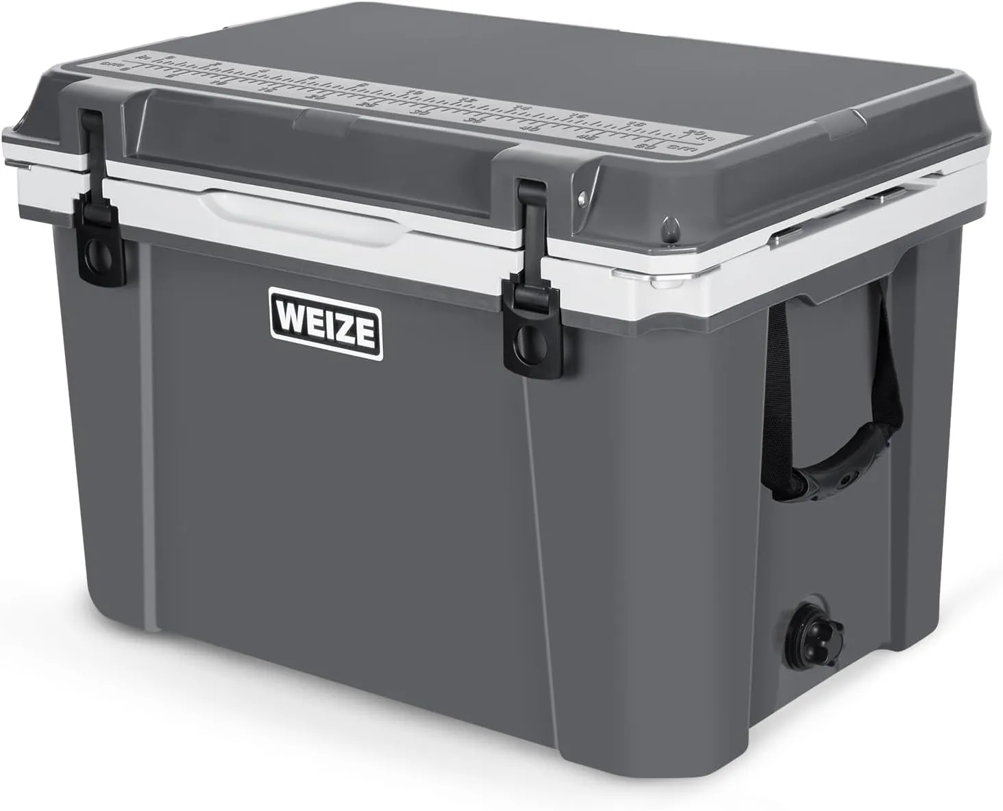 WEIZE Ultra-Light 55 Quart Hard Cooler Insulated Portable Ice Chest Box with Bottle Opener, Keeps Cold up to 7 Days for Beach, Drink, Beverage, Camping, Picnic, Fishing, Boat, Barbecue, Grey