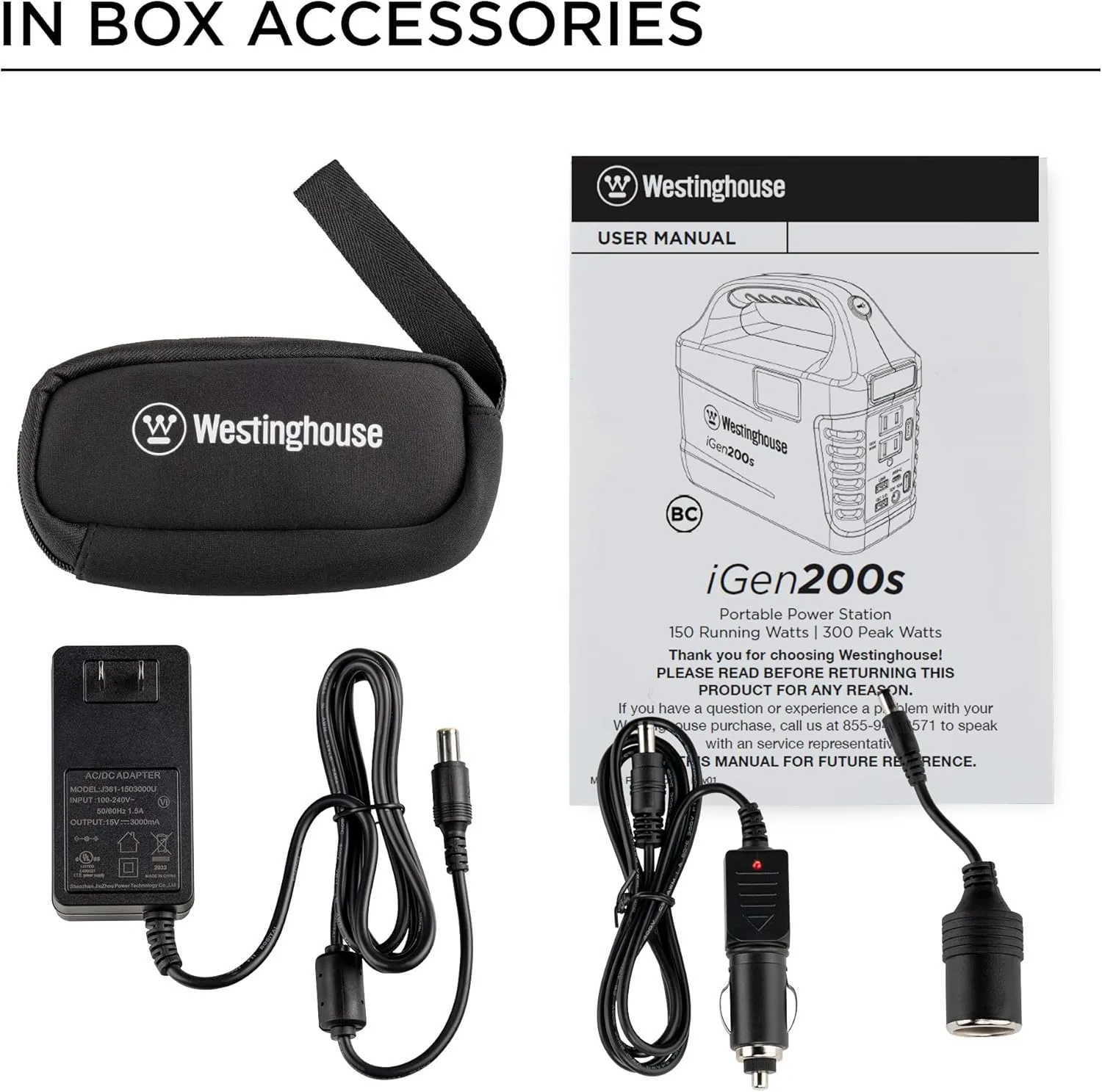 Westinghouse 194Wh 300 Peak Watt Portable Power Station & Solar Generator, Modified Sine Wave AC Outlet, Backup Lithium Battery for Camping, Home, Travel, Indoor/Outdoor Use (Solar Panel Not Included)