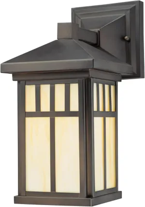 Westinghouse 6732800 Burnham One-Light Exterior Wall Lantern on Steel with Honey Art Glass, Oil Rubbed Bronze Finish, 1 Pack