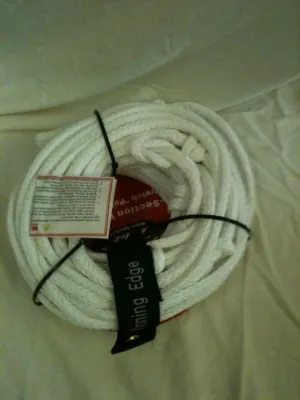 White 70' 5-Section Wakeboard Low Stretch "Ply E" Tow Line