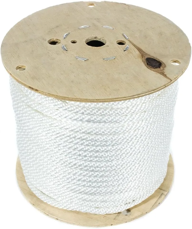 White Solid Braid Nylon Rope (1/2 Inch, 50 Feet) - Anchor, Tow-Lines, Boating, Mooring, Camping, Pulleys, Blocks, DIY Projects, Outdoors