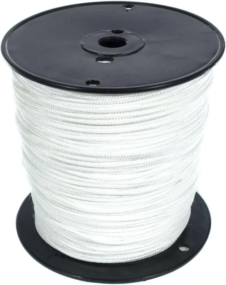 White Solid Braid Nylon Rope (1/8 Inch, 100 Feet) - Anchor, Tow-Lines, Boating, Mooring, Camping, Pulleys, Blocks, DIY Projects, Outdoors