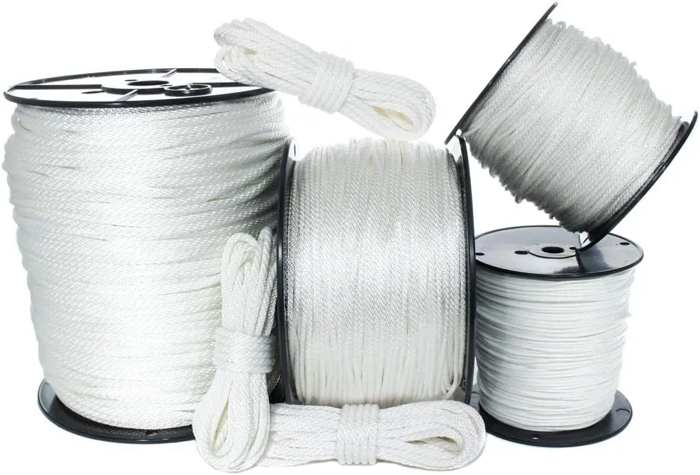 White Solid Braid Nylon Rope (1/8 Inch, 100 Feet) - Anchor, Tow-Lines, Boating, Mooring, Camping, Pulleys, Blocks, DIY Projects, Outdoors