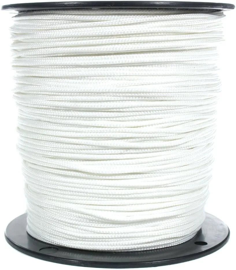 White Solid Braid Nylon Rope (1/8 Inch, 100 Feet) - Anchor, Tow-Lines, Boating, Mooring, Camping, Pulleys, Blocks, DIY Projects, Outdoors