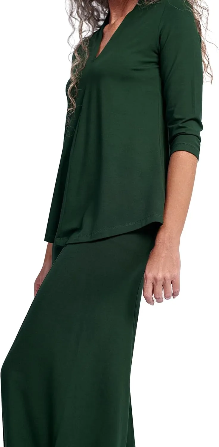 Wide Leg Lantern Essential Punto Pants, Jungle