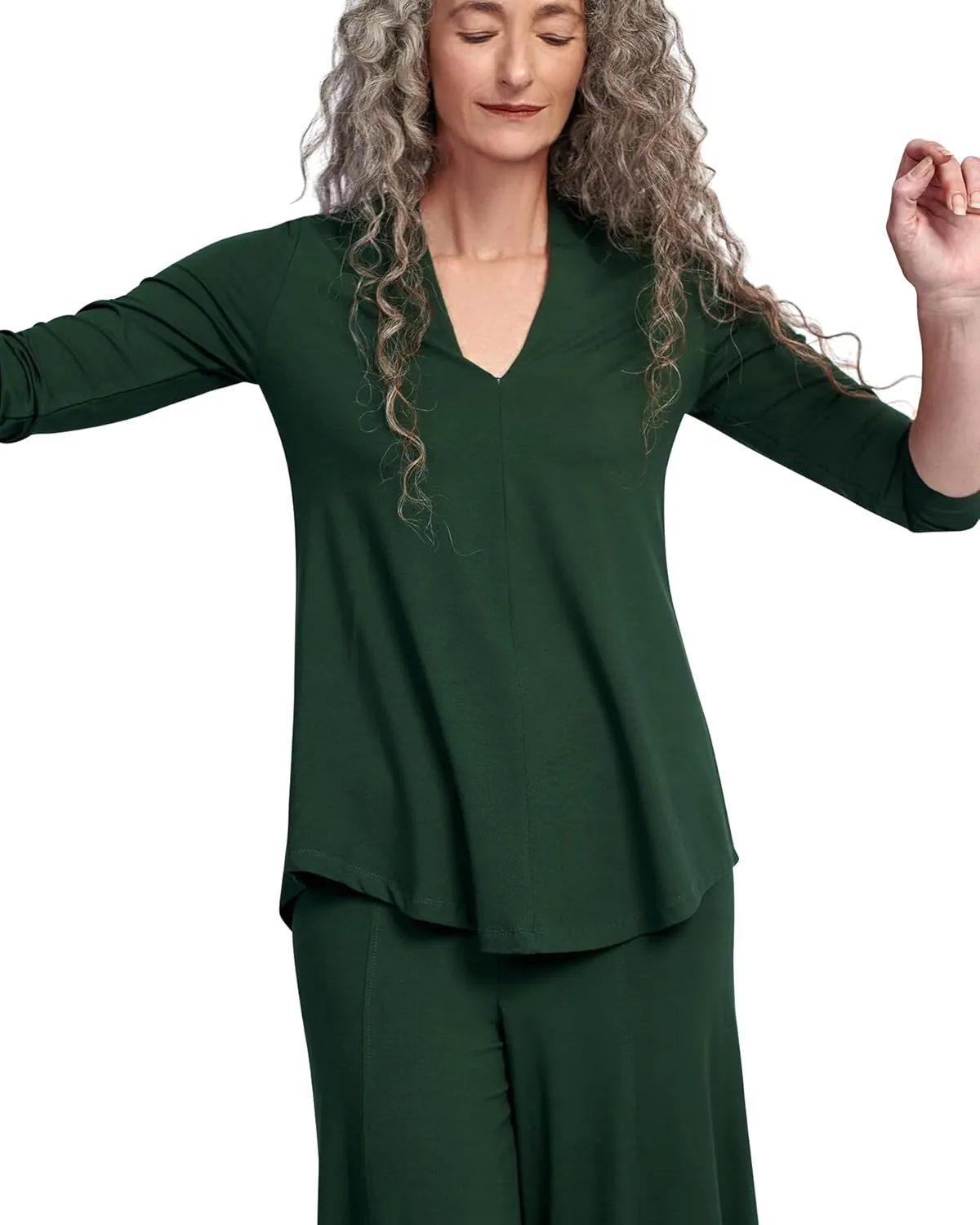 Wide Leg Lantern Essential Punto Pants, Jungle