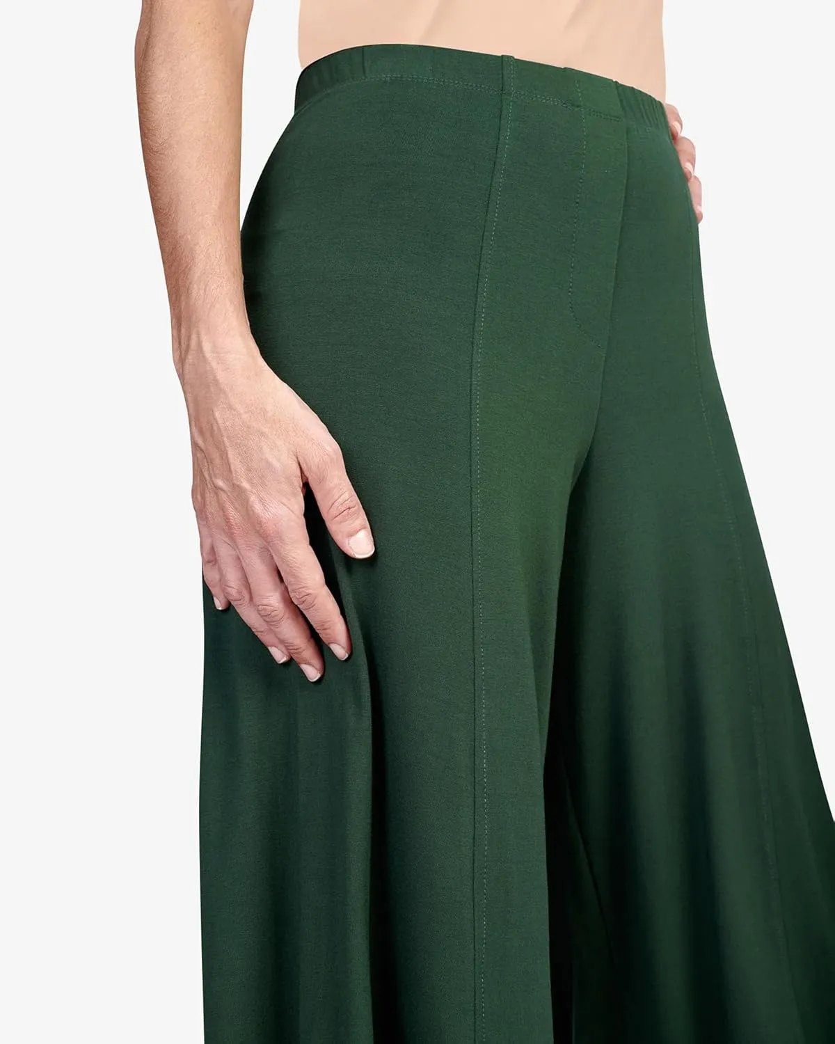 Wide Leg Lantern Essential Punto Pants, Jungle