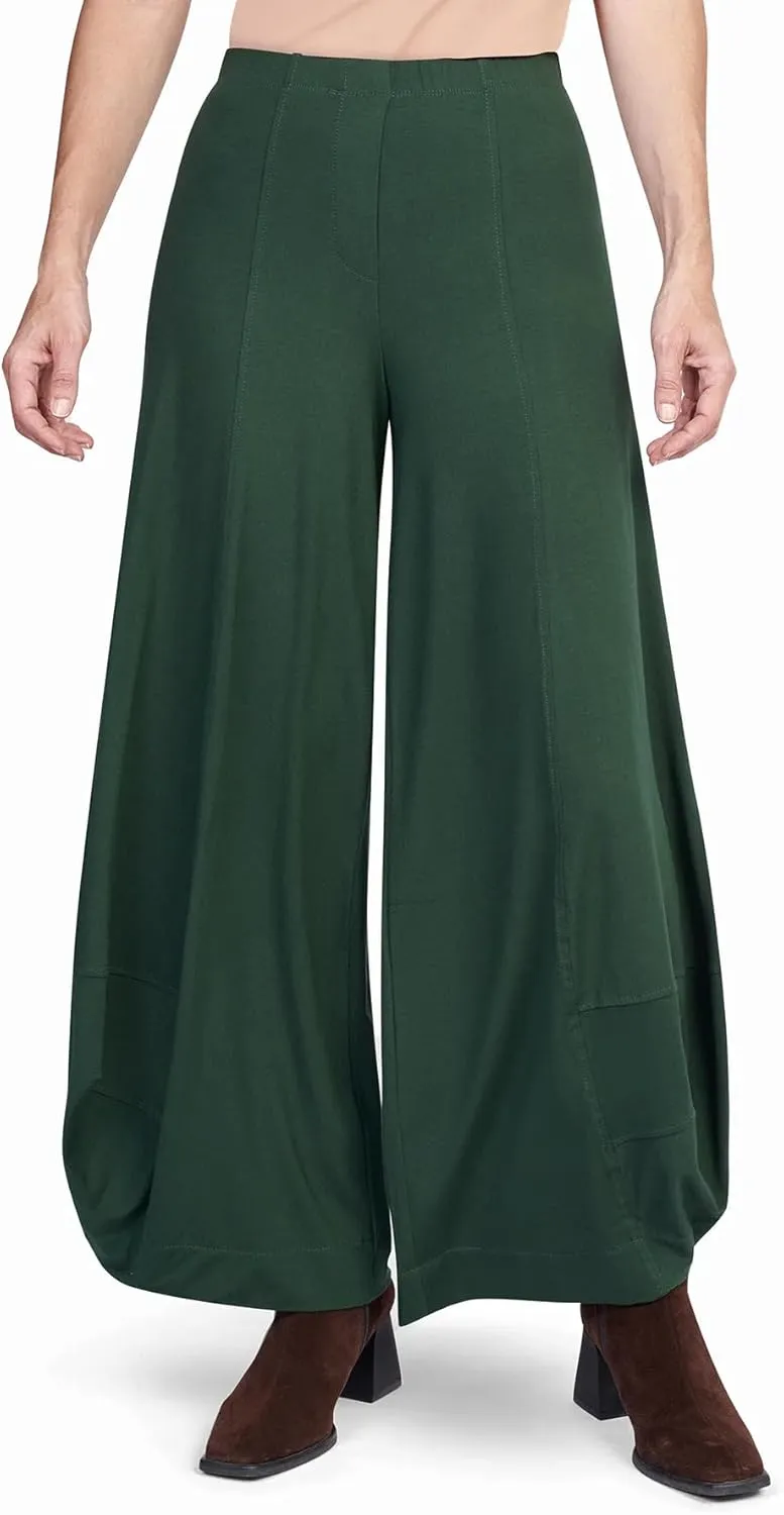 Wide Leg Lantern Essential Punto Pants, Jungle