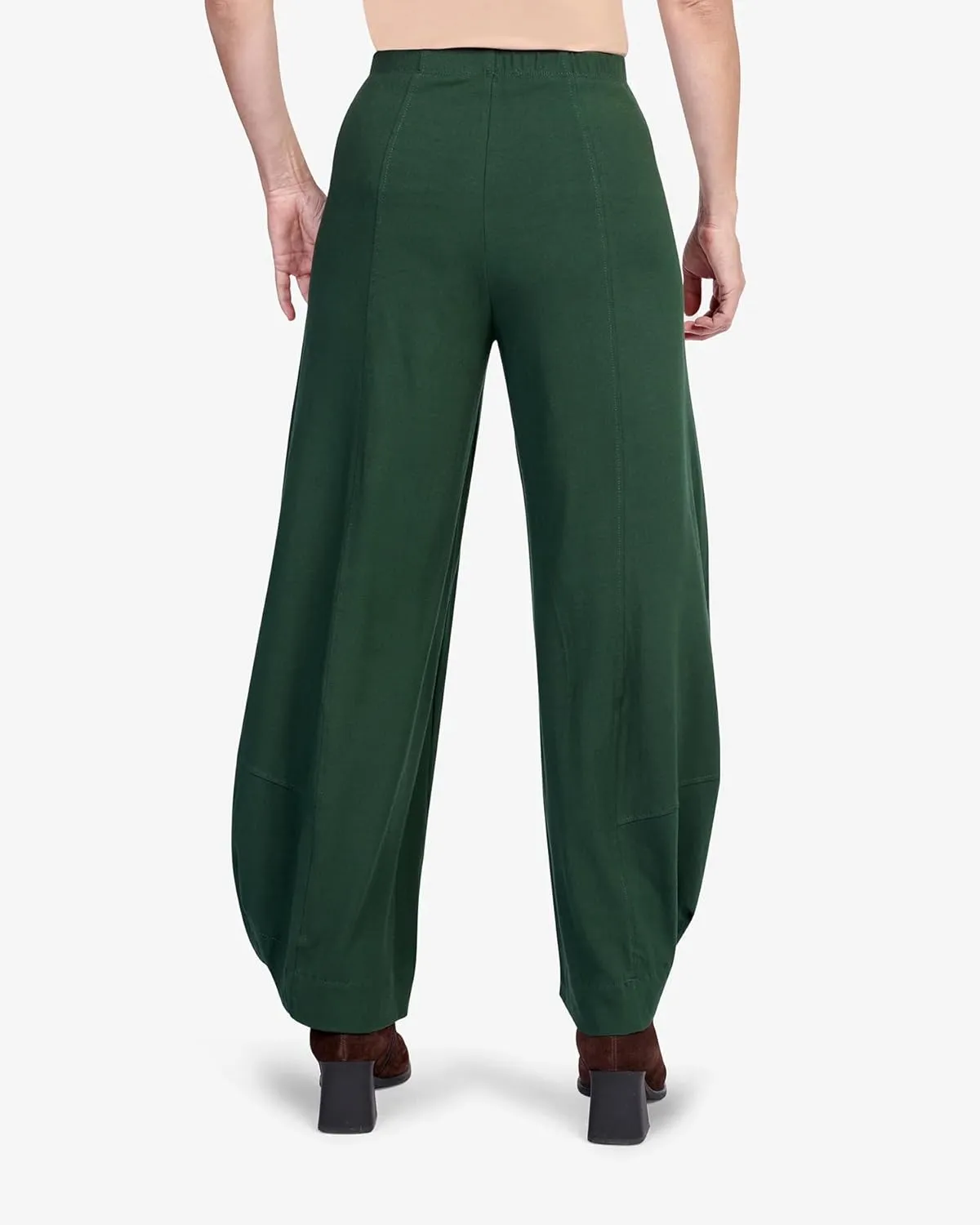 Wide Leg Lantern Essential Punto Pants, Jungle