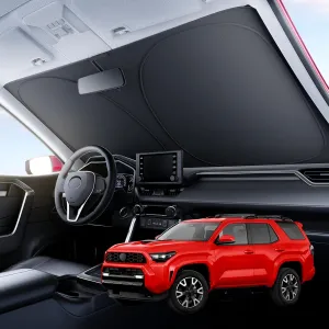 Wigoo for Toyota 4Runner 2010-2025 Windshield Sunshade [100% Sun Block, 4th-Gen Cooling Tech] Foldable Heat Insulation Front Window Sunshade with Storage Bag, Compatible with Toyota 4Runner 2010-2025