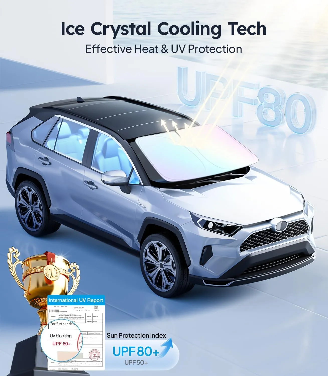 Wigoo for Toyota 4Runner 2010-2025 Windshield Sunshade [100% Sun Block, 4th-Gen Cooling Tech] Foldable Heat Insulation Front Window Sunshade with Storage Bag, Compatible with Toyota 4Runner 2010-2025