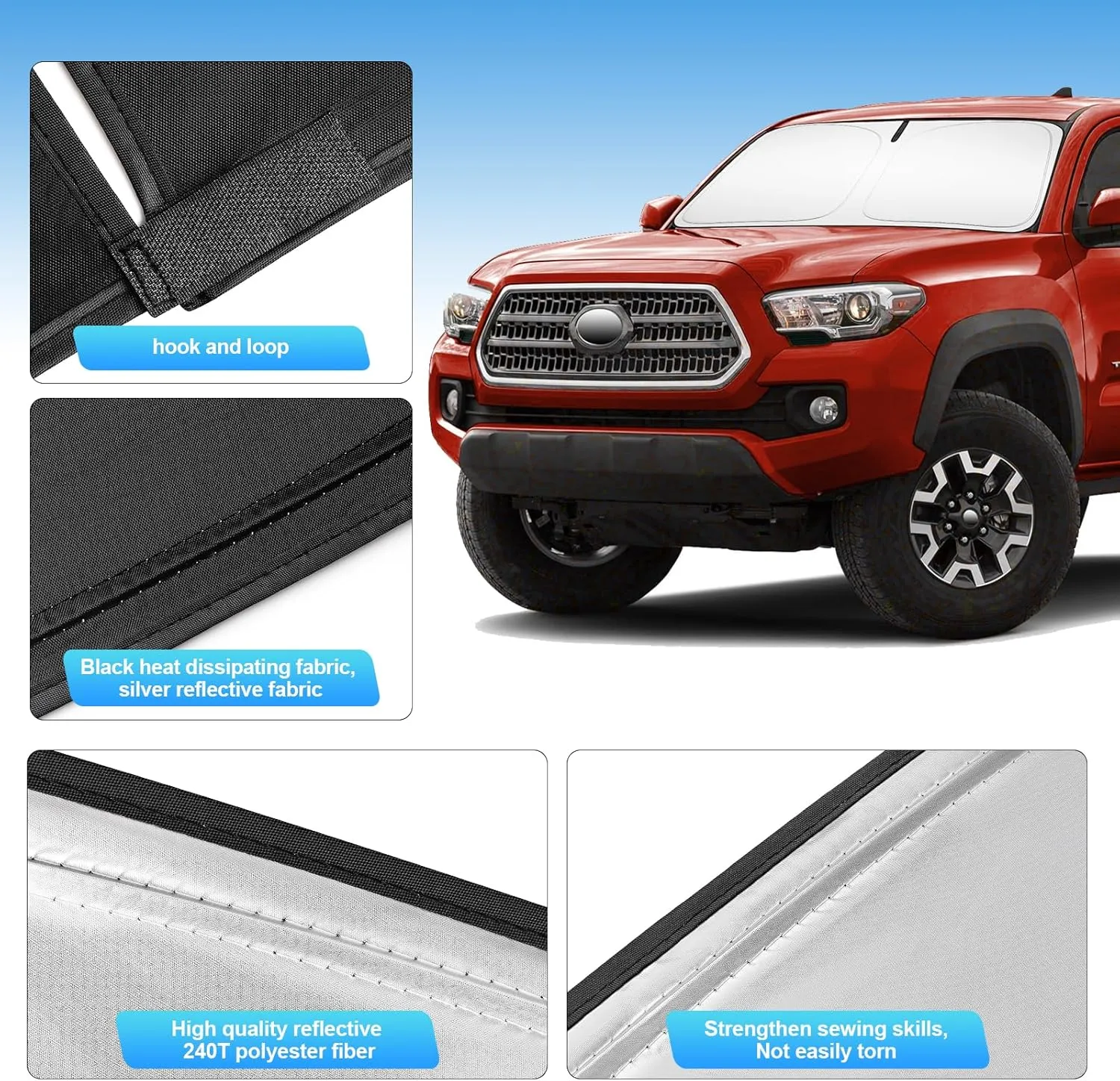 Windshield Sun Shade for 2016-2025 Che-vrolet/Chevy Malibu Compatible Accessories Foldable Design Sunblocker Protects from Sun Rays & Heat Damage
