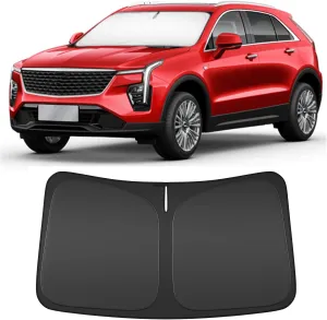 Windshield Sun Shade for 2019-2025 Cadillac XT4 Compatible Accessories-4 Layers Custom Fit Foldable Front Window Sunshade Sun Visor Protector, Block UV Rays Keep Your Car Cooler