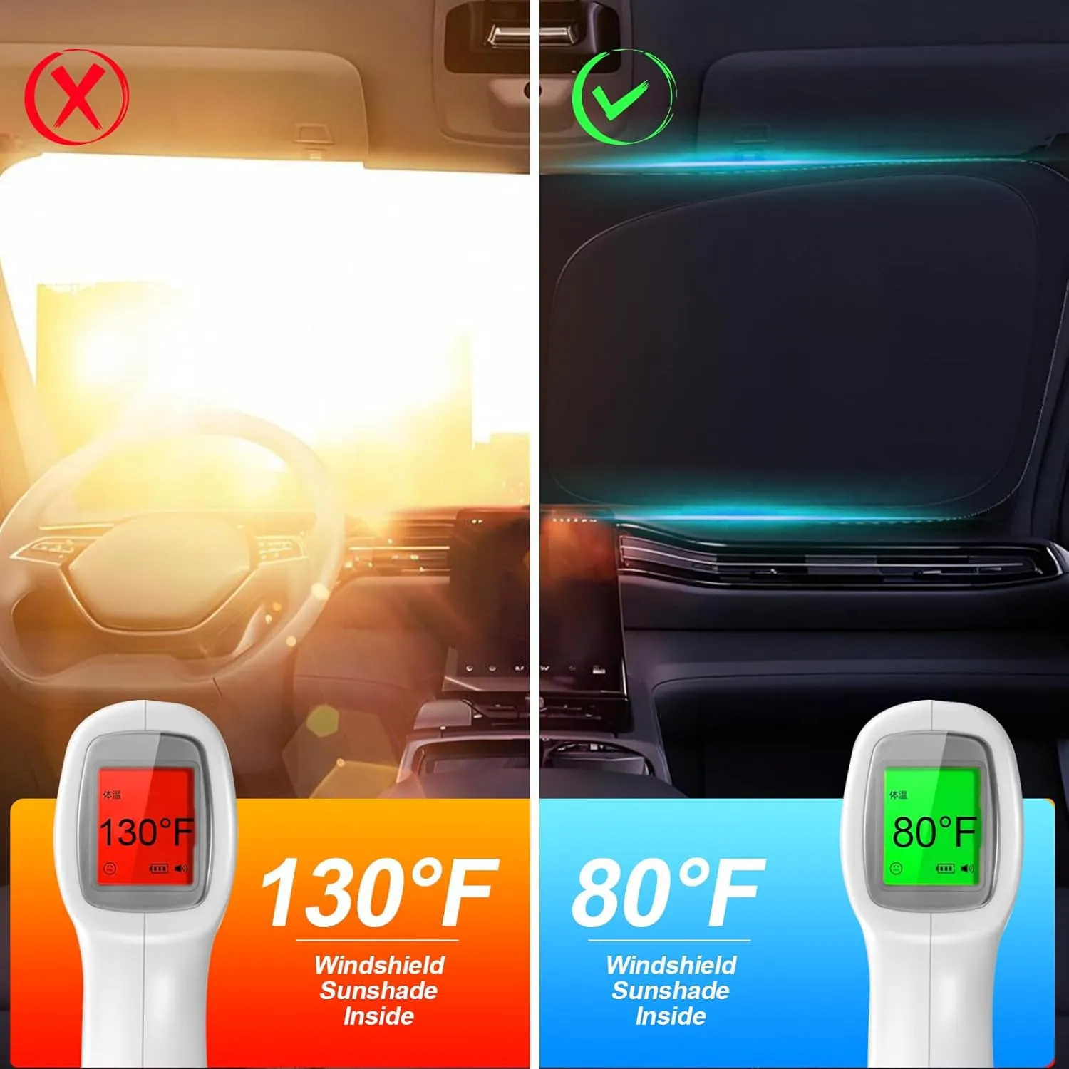 Windshield Sun Shade for 2019-2025 Cadillac XT4 Compatible Accessories-4 Layers Custom Fit Foldable Front Window Sunshade Sun Visor Protector, Block UV Rays Keep Your Car Cooler