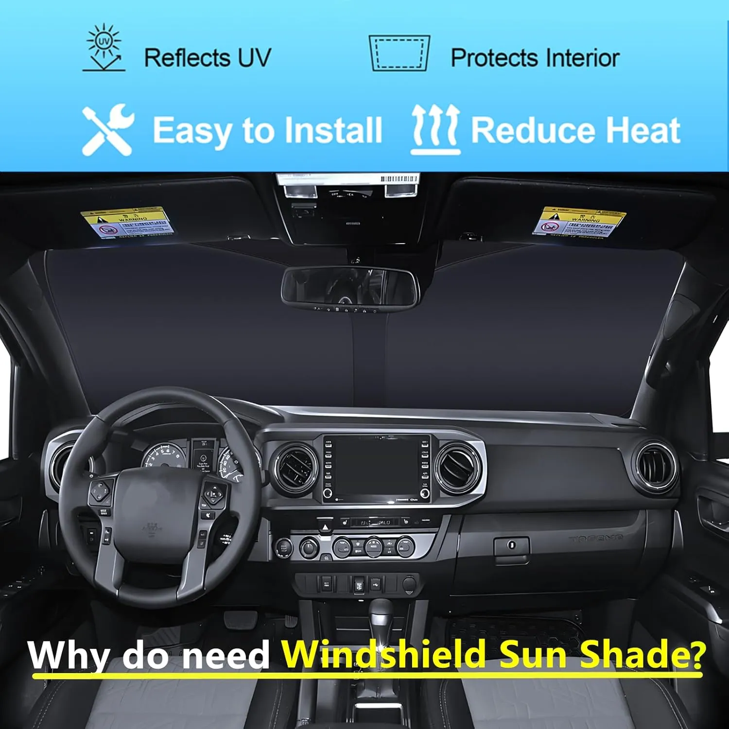 Windshield Sun Shade for Altima 2019-2025 Custom Fit Foldable Front Window Sunshade Sun Visor Protector Block UV Rays Keep Your Car Cooler for