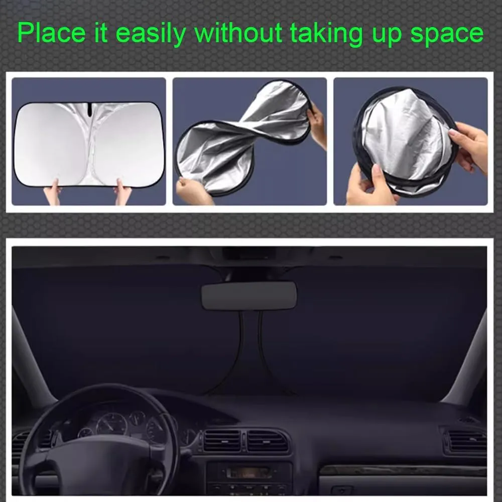 Windshield Sun Shade for Mitsubishi Eclipse Cross 2018 2019 2020 2021 2022 2023, Car Front Window Covers Sun Visor Protector, Foldable Blocks Sun Rays Sunshade, Easy Installation