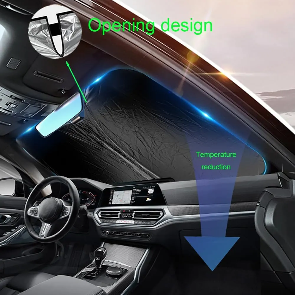 Windshield Sun Shade for Mitsubishi Eclipse Cross 2018 2019 2020 2021 2022 2023, Car Front Window Covers Sun Visor Protector, Foldable Blocks Sun Rays Sunshade, Easy Installation