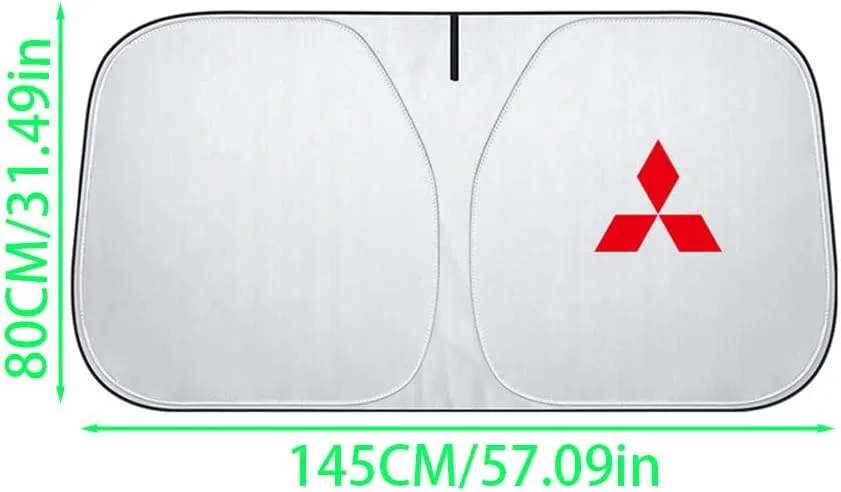 Windshield Sun Shade for Mitsubishi Eclipse Cross Lancer Fortis Soveran, Car Front Window Covers Sun Visor Protector, Foldable Blocks Sun Rays Sunshade, Easy Installation