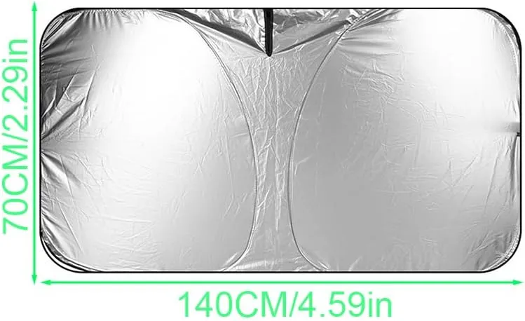 Windshield Sun Shade for Mitsubishi Outlander LancerEX ASX Pajero, Car Front Window Covers Sun Visor Protector, Foldable Blocks Sun Rays Sunshade, Easy Installation,70 * 140CM/2.29 * 4.59in