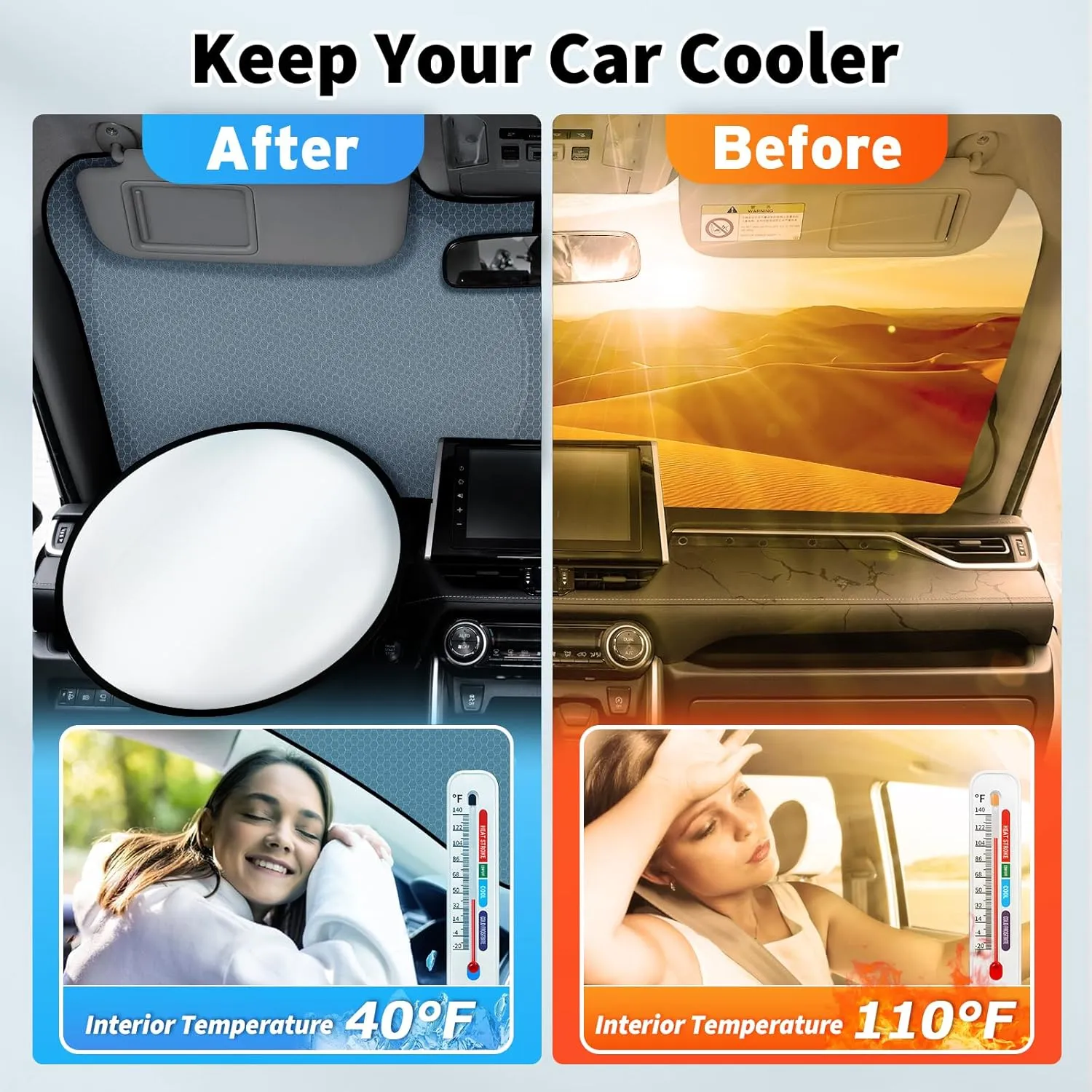 Windshield Sun Shade for Nissan Pathfinder 2022-2024 2025, Upgraded Nano Materials Front Window Shade Cover for Pathfinder Accessories, Foldable Windshield Sunshade UV Rays Protector