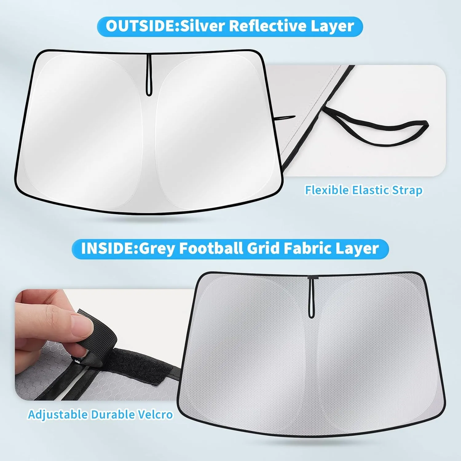 Windshield Sun Shade for Nissan Pathfinder 2022-2024 2025, Upgraded Nano Materials Front Window Shade Cover for Pathfinder Accessories, Foldable Windshield Sunshade UV Rays Protector