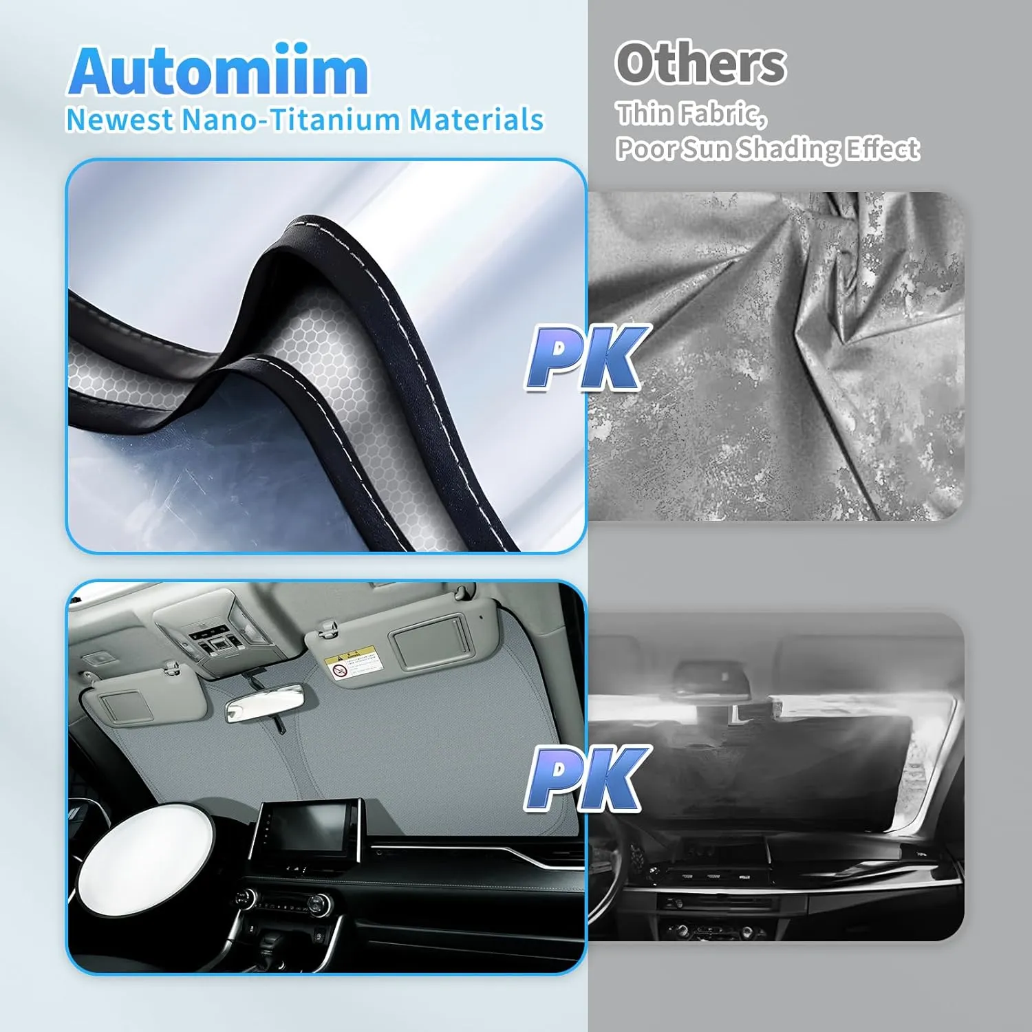 Windshield Sun Shade for Nissan Pathfinder 2022-2024 2025, Upgraded Nano Materials Front Window Shade Cover for Pathfinder Accessories, Foldable Windshield Sunshade UV Rays Protector