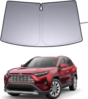 Windshield Sun Shade for Toyota Rav4 Accessories 2019-2025, Custom Fit Foldable Front Window Sunshade Sun Visor Protector, Block UV Rays Keep Your Car Cooler