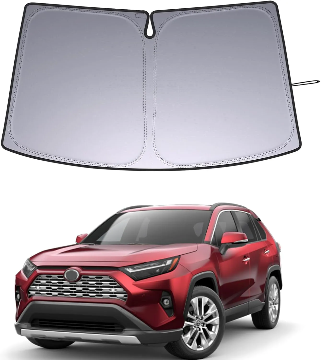 Windshield Sun Shade for Toyota Rav4 Accessories 2019-2025, Custom Fit Foldable Front Window Sunshade Sun Visor Protector, Block UV Rays Keep Your Car Cooler