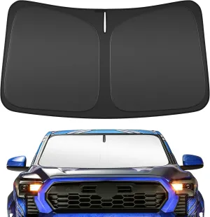 Windshield Sun Shade for Toyota Tacoma 2016-2024 2025 Sun Visor Compatible Accessories Foldable Design Sunblocker Protects from Sun Rays & Heat Damage Keep Your Car Cooler