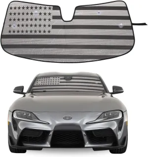 Windshield Sunshade for Toyota Supra J29 2019-2025 Accessories Front Window Sun Shade Foldable Reflective Sun Visor Custom Sunscreen UV Blocker Privacy Protector HeatShield (Black)