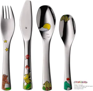 WMF Children's Cutlery Set 4-Piece Janosch Cromargan 18/10 Stainless Steel Polished Suitable from 3 Years