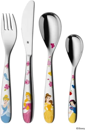 WMF Children's Cutlery Set 4-Piece Princess Cromargan 18/10 Stainless Steel Polished Suitable from 3 Years